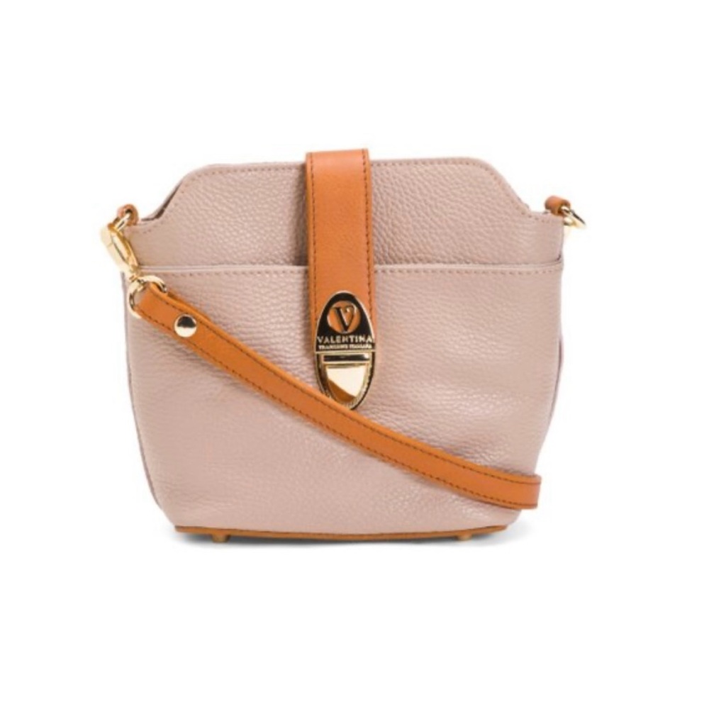 Valentina Taupe and Tan Crossbody Bag